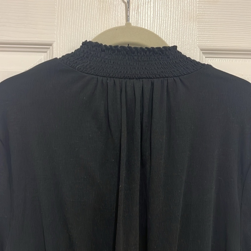 J. Crew Factory High Neck Ruffle Top Black Womens Size XL - Picture 4 of 9
